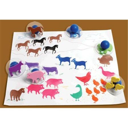 PAPERPERFECT Ready2Learn Giant 10Pk Farm Animals Stamps PA64993